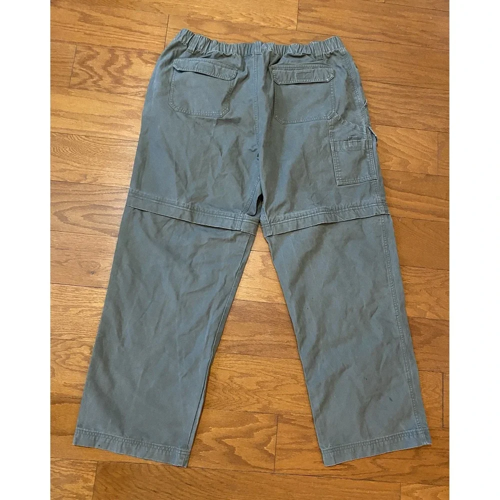 The North Face Olive Green Convertible Hiking Pants Size XL Canvas Rugged Nice‎